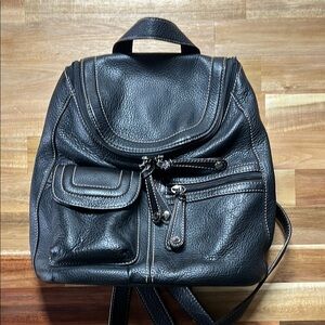 Black Leather Backpack